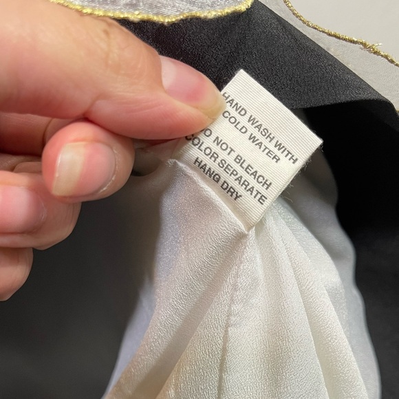 NWT Anthropologie Ryu Black Chiffon 3D flowers with Jewels Mini Shift Dress M - Picture 9 of 9